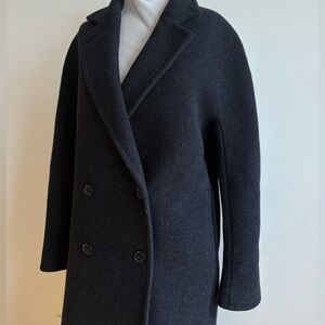 Aritzia Slouch Coat Heather Black